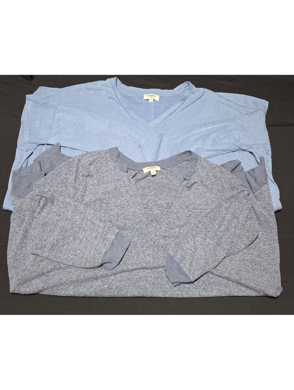 Umgee USA Women's Long Sleeve V-Neck Tunic Tops, Set of 2, Size Small